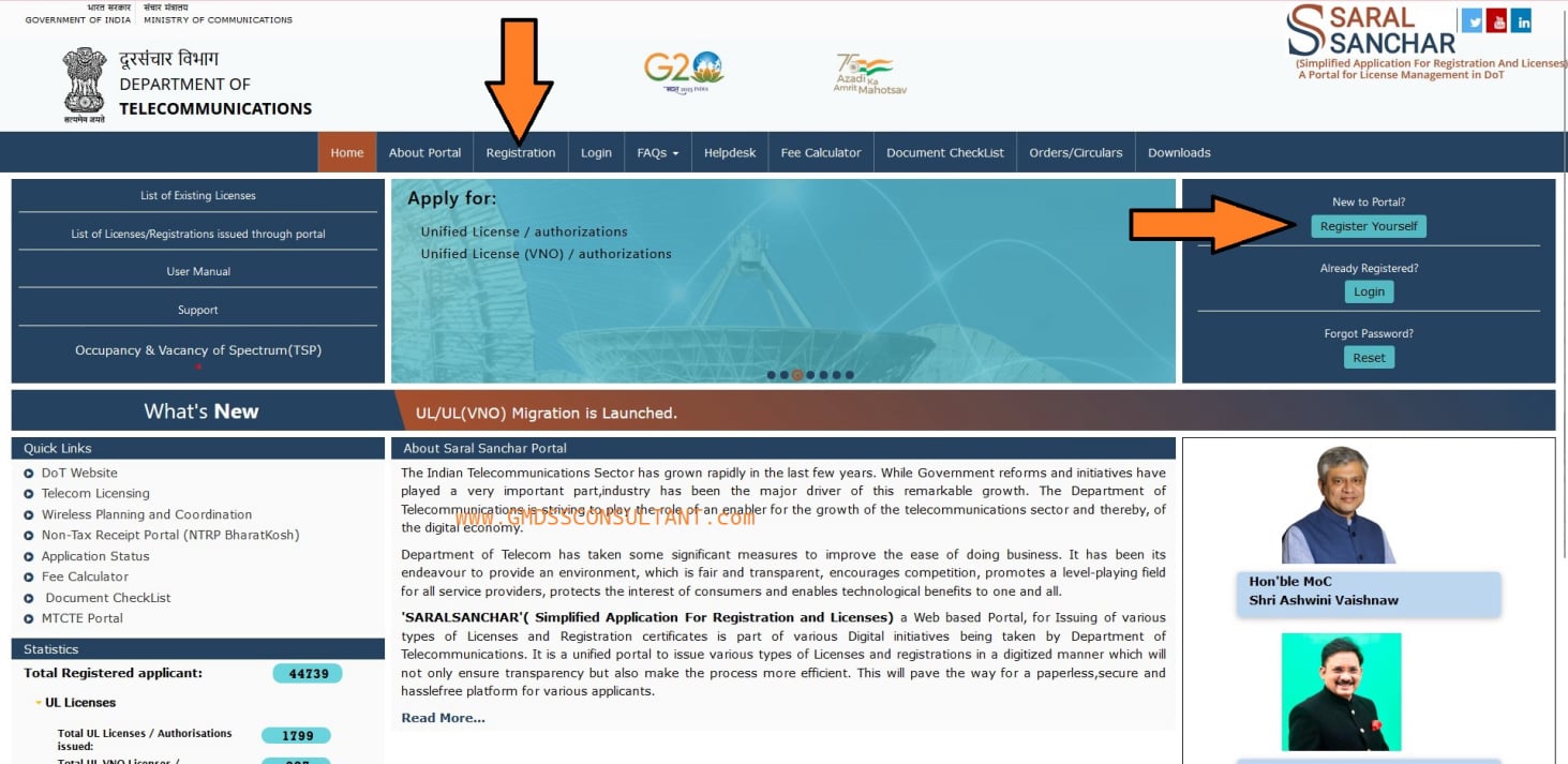 saralsanchar, saral sanchar, gmdss goc renewal, goc renew online, how to renew gmdss goc